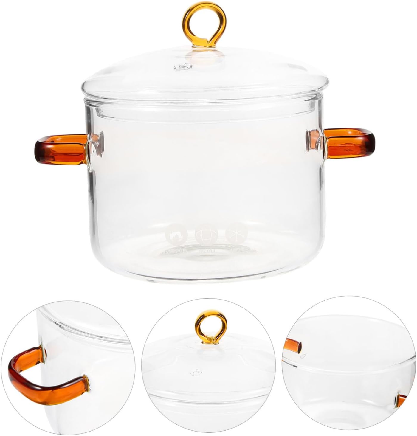 Happyyami Glass Stewing Pot with Lid