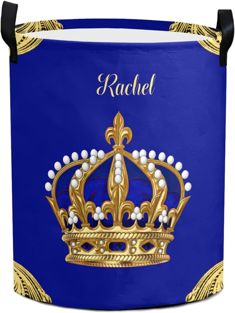 Jewel Prince Crown Blue Customized Laundry Basket