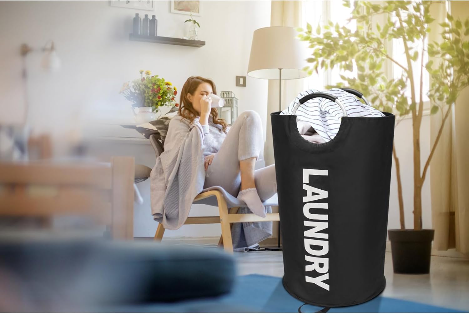 Your Must-Have Standing Laundry Basket for Busy Families 90L Capacity Black