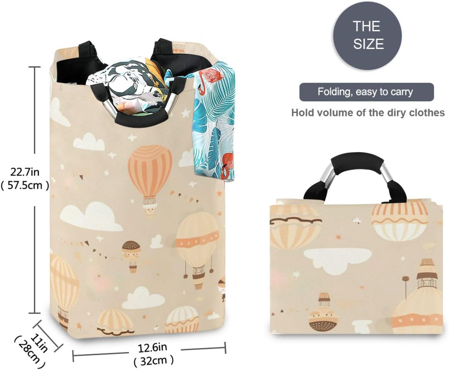Kigai Collapsible Laundry Basket with Handles - Durable Waterproof
