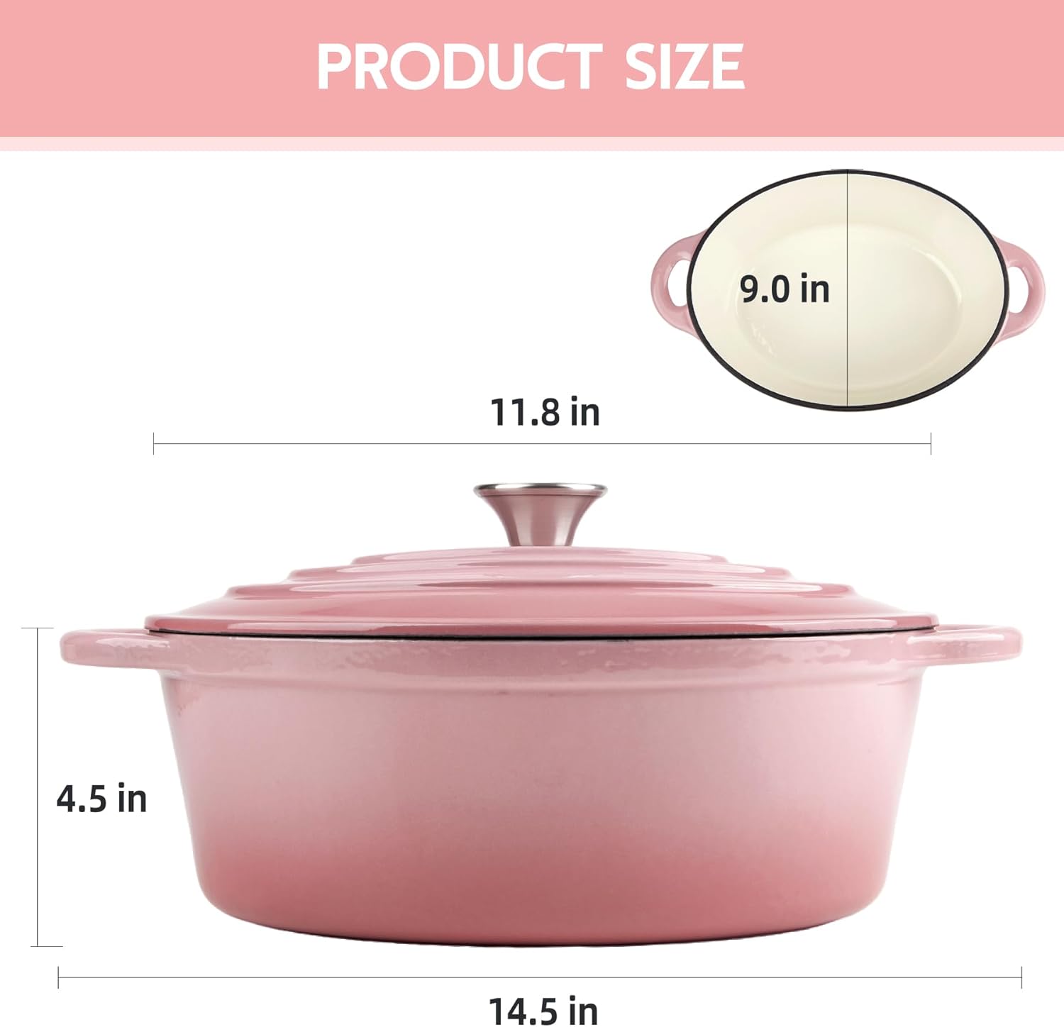 Alathote 55 Quart Enameled Cast Iron Dutch Oven with Lid
