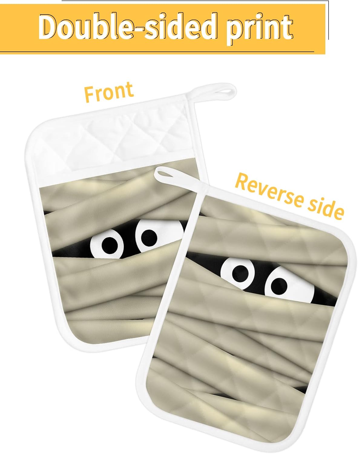 Set of 5 Heat-Resistant Halloween Pot Holders for Kitchen Use