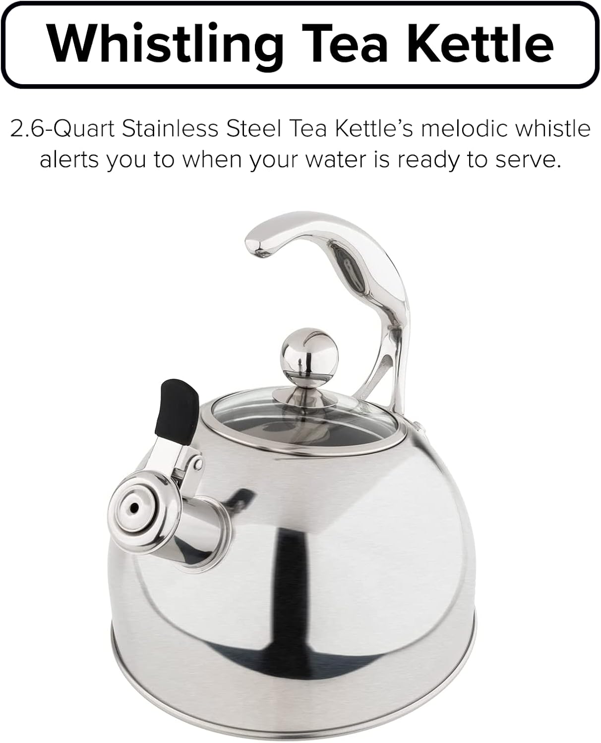 Viking 3-Ply Stainless Steel Whistling Tea Kettle 26 Quart