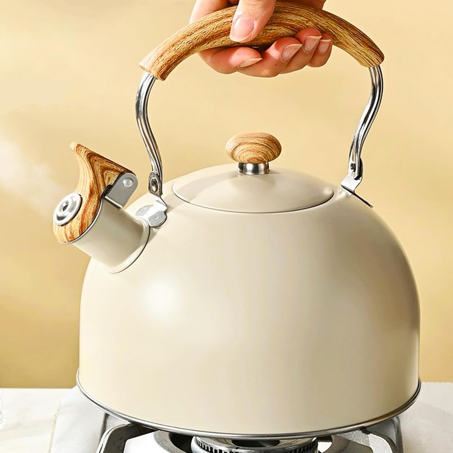 26 Quart Whistling Tea Kettle with Ergonomic Handle - Effortless Tea Brewing Experience
