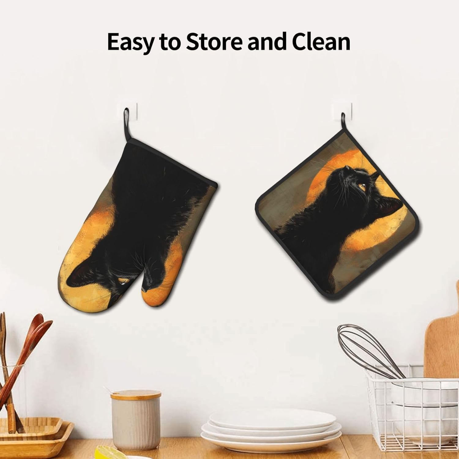 Haute Halloween Cat Oven Mitts Best Party Accessories