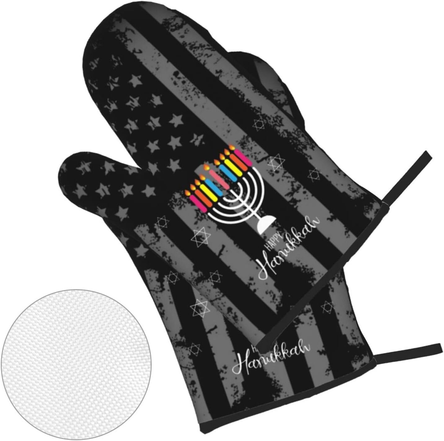 Happy Hanukkah 2023 Oven Mitts and Pot Holders Set - Heat Resistant Kitchen Essentials
