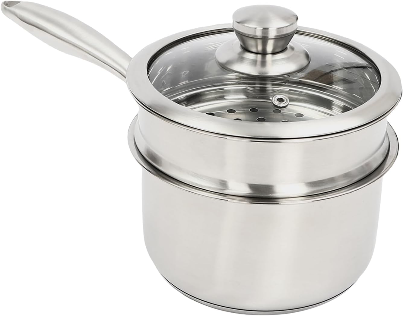25 Quart Stainless Steel Saucepan with Handle Durable Space-Saving for Cooking