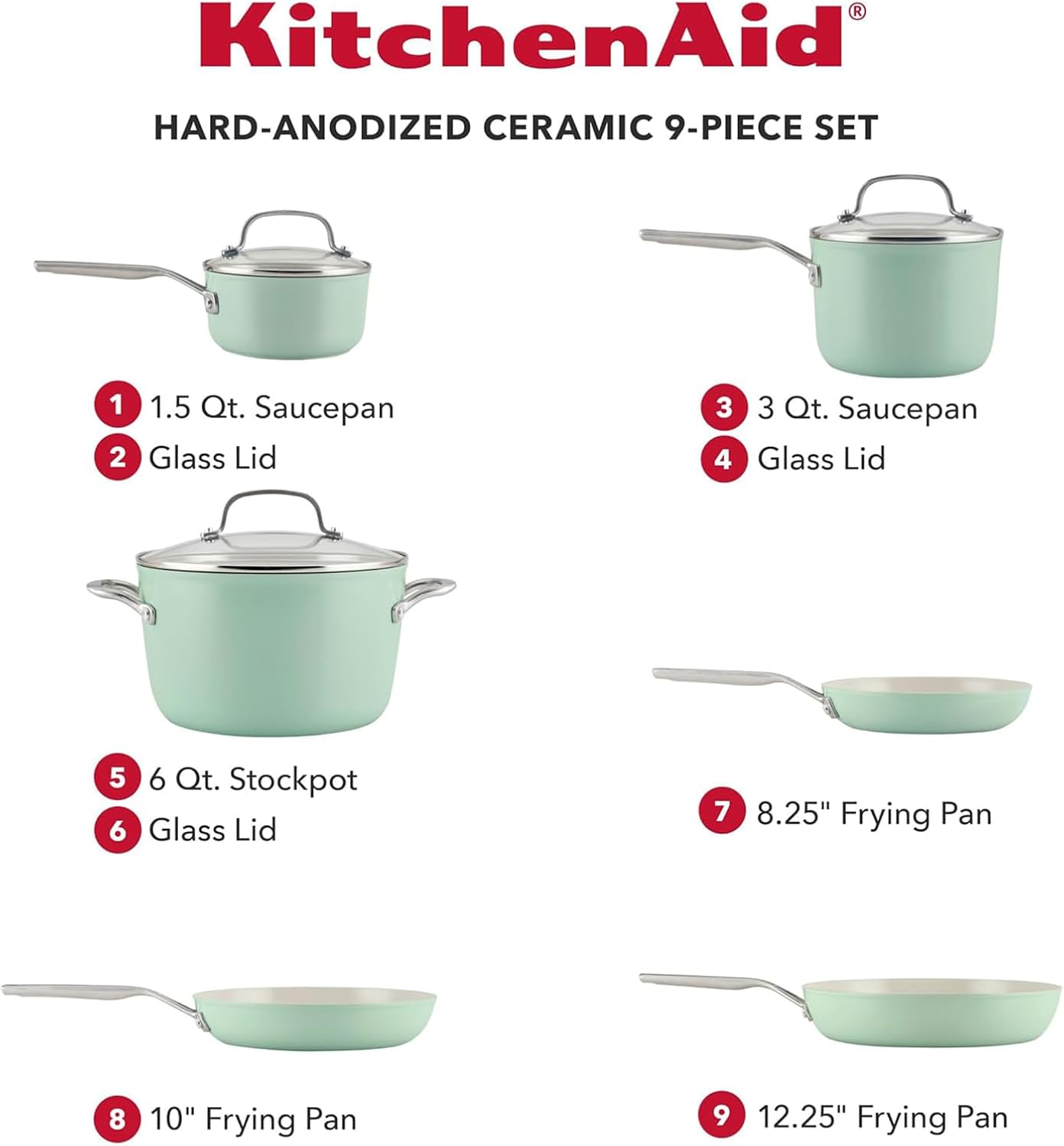 Versatile 9-Piece Cookware Set for Perfect Cooking Baking in Style