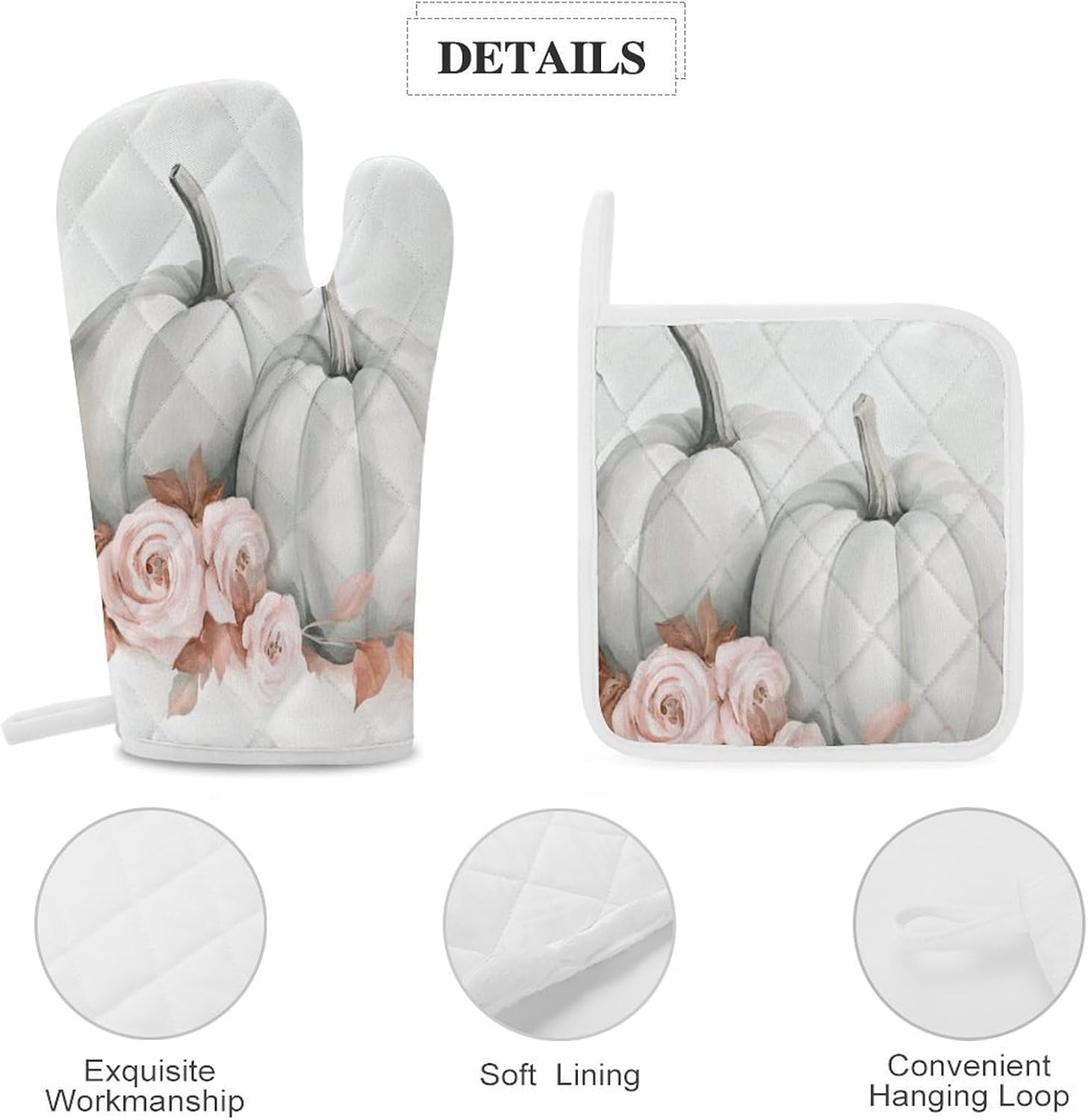 Versatile Fall Design Oven Mitts and Pot Holders Set for Kitchen Essential