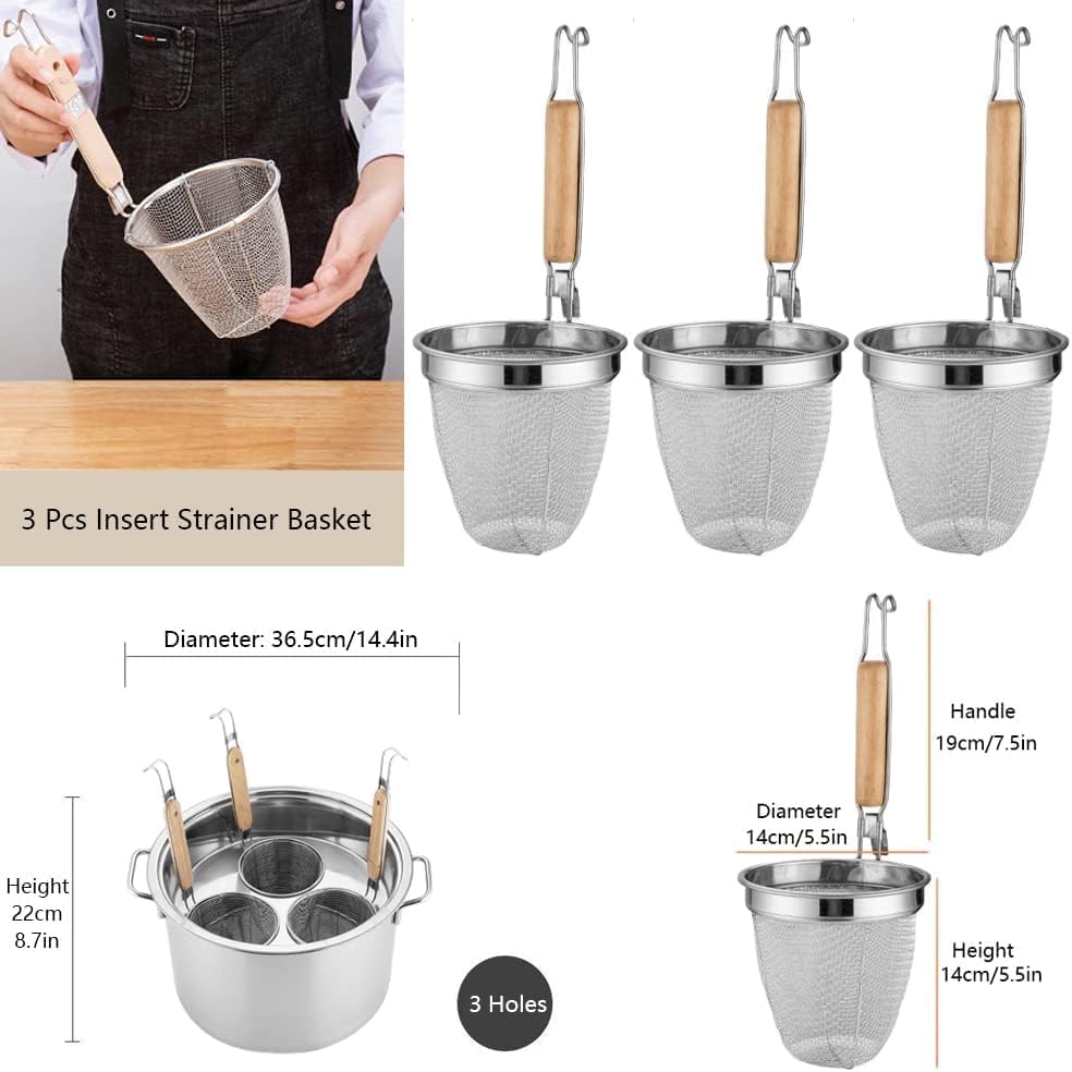 AttreX Stainless Steel Pasta Pots Set with 3 Holes