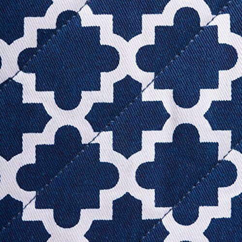 DII Lattice Basics Collection Potholder Oven Mitt Set Nautical Blue 2 Piece