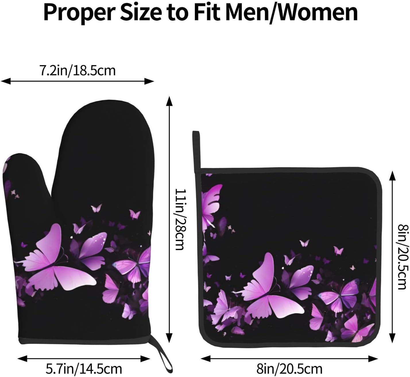 Unique printed Design Oven Mitt Pot Holder Set ThermalProof Durable by Quopvn