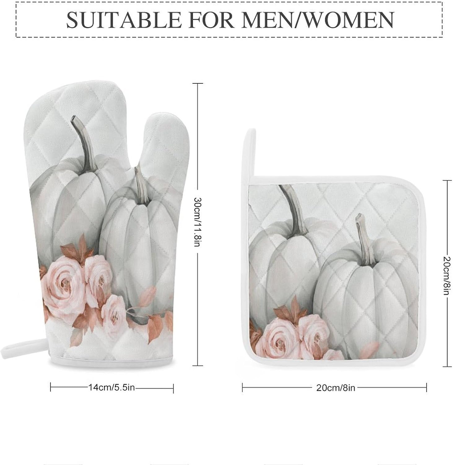 Versatile Fall Design Oven Mitts and Pot Holders Set for Kitchen Essential