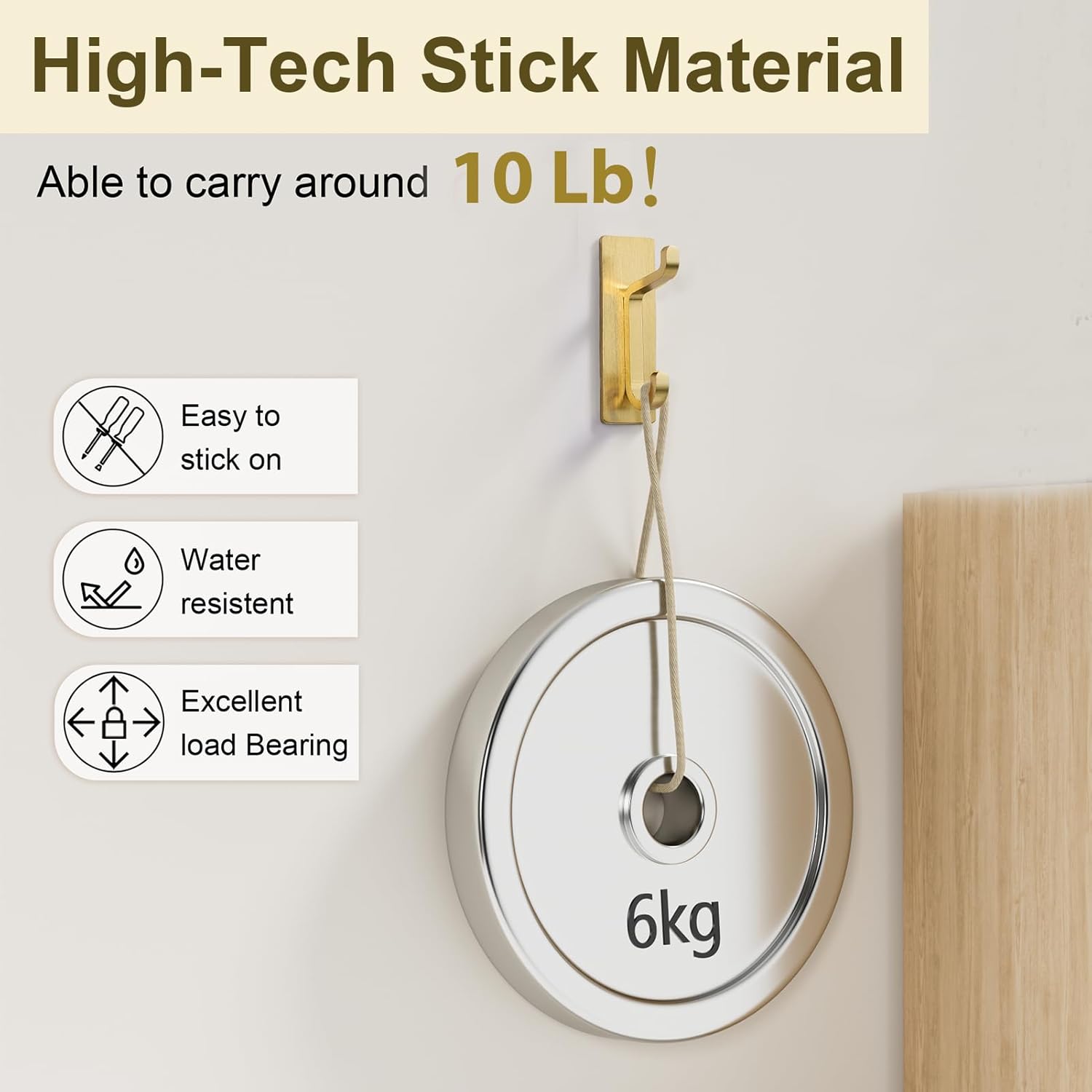 Heavy-Duty 12LB Towel Hooks for Bathrooms 4-Pack Stainless