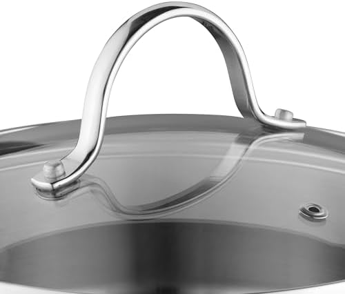 BergHOFF Essentials 10 Stockpot with Glass Lid 72 Qt 2-Sided Handle