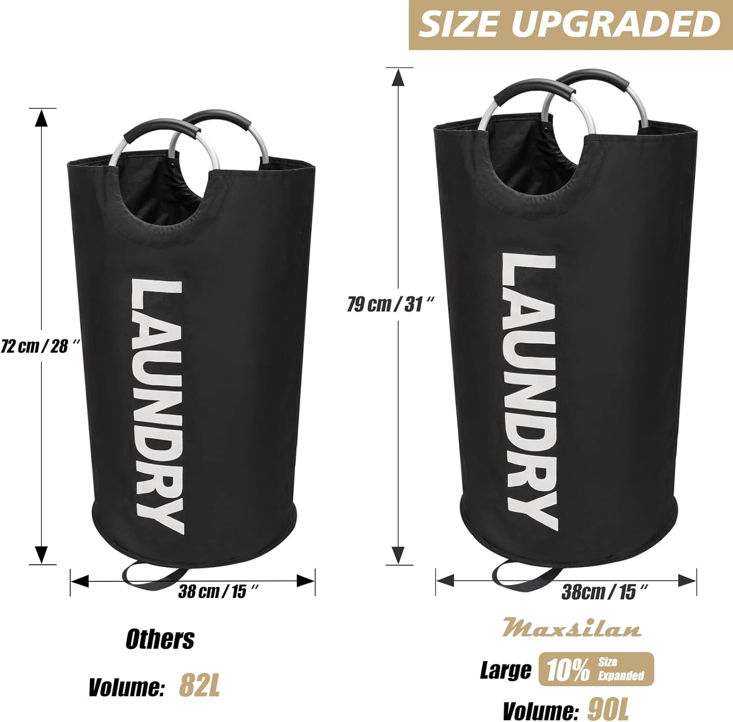 Your Must-Have Standing Laundry Basket for Busy Families 90L Capacity Black