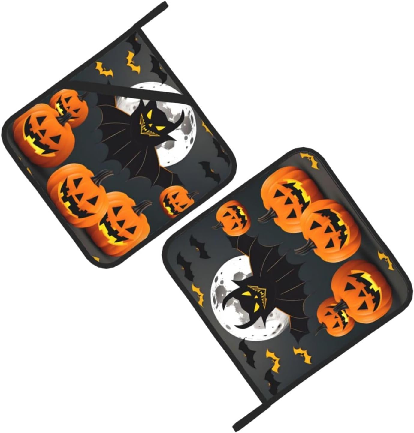 CarXs Halloween Moon Bat Pumpkin Potholder Set