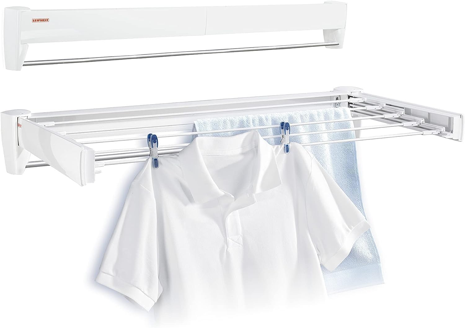 Durable retractable clothes drying rack