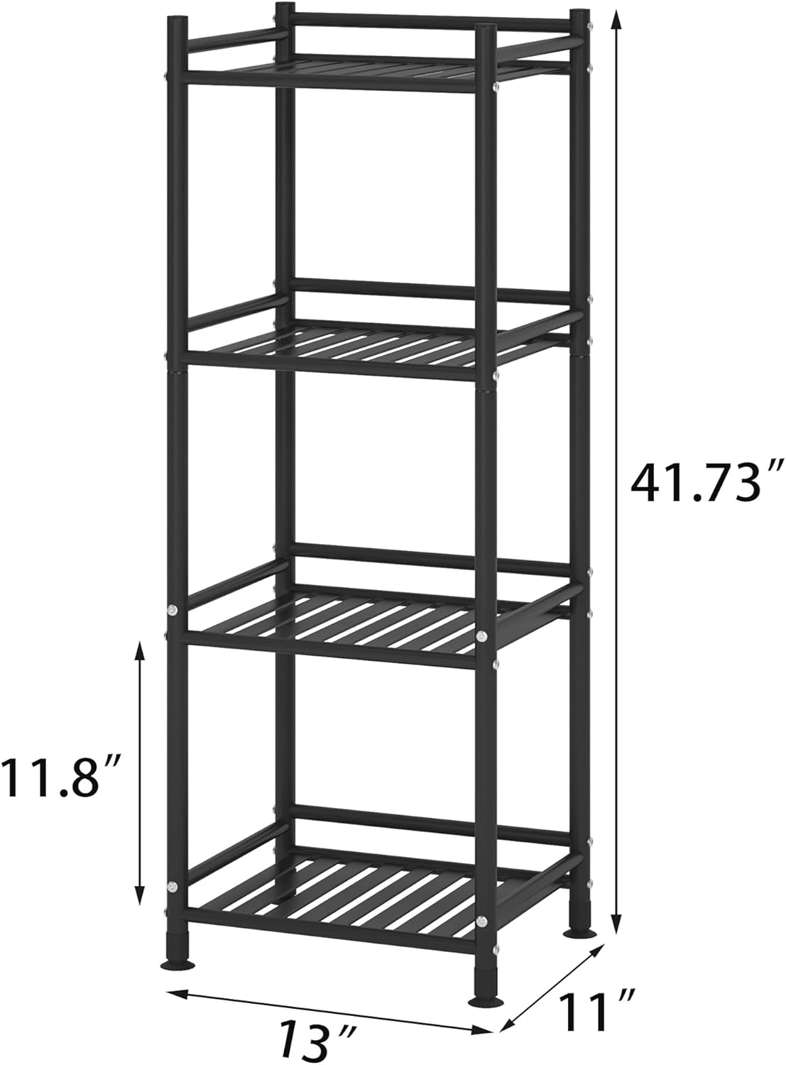 4 Tier Metal Bathroom Shelf Sturdy Storage Unit