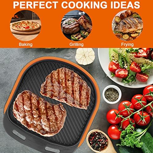 MixRBBQ Cast Iron Grizzler Pan with Silicone Mat and Handles
