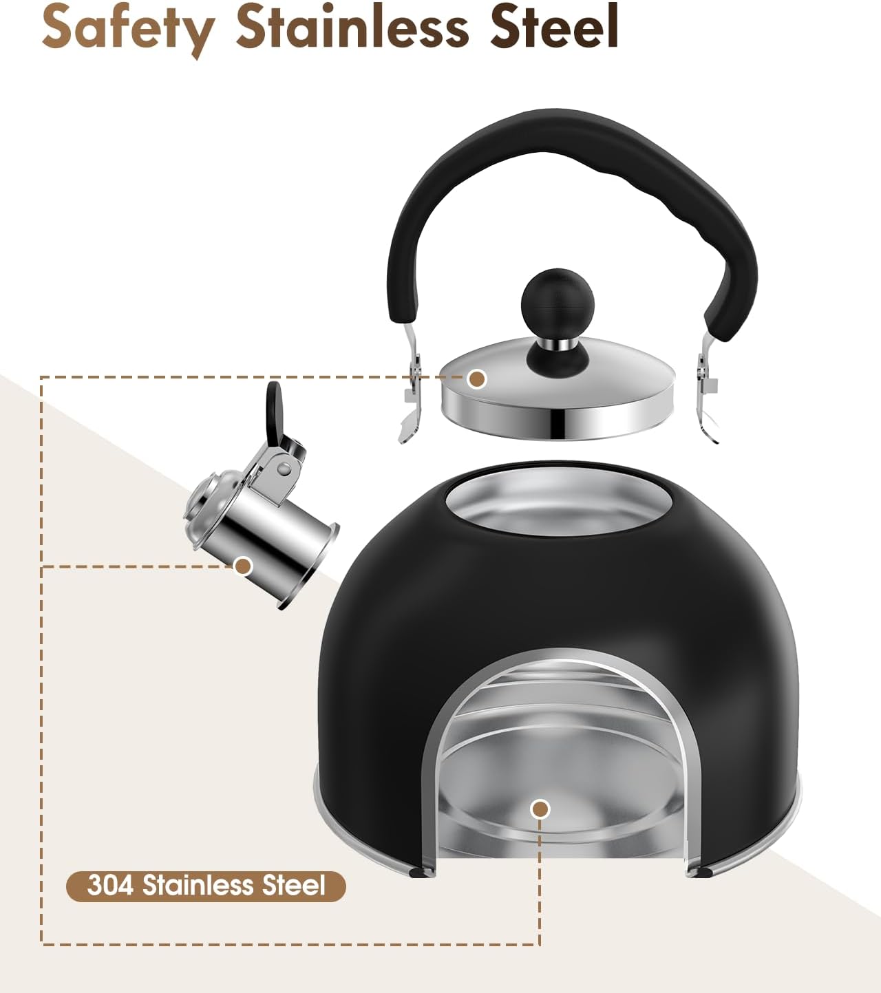 Premium Stainless Steel Tea Kettle for Stove Top