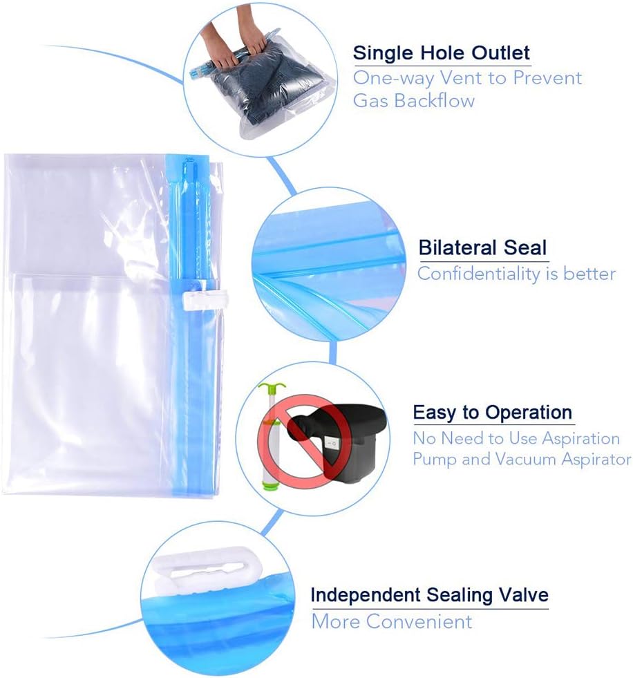 ALMING Compression Bags 10 Pack - Space Saver for Travel Home Storage