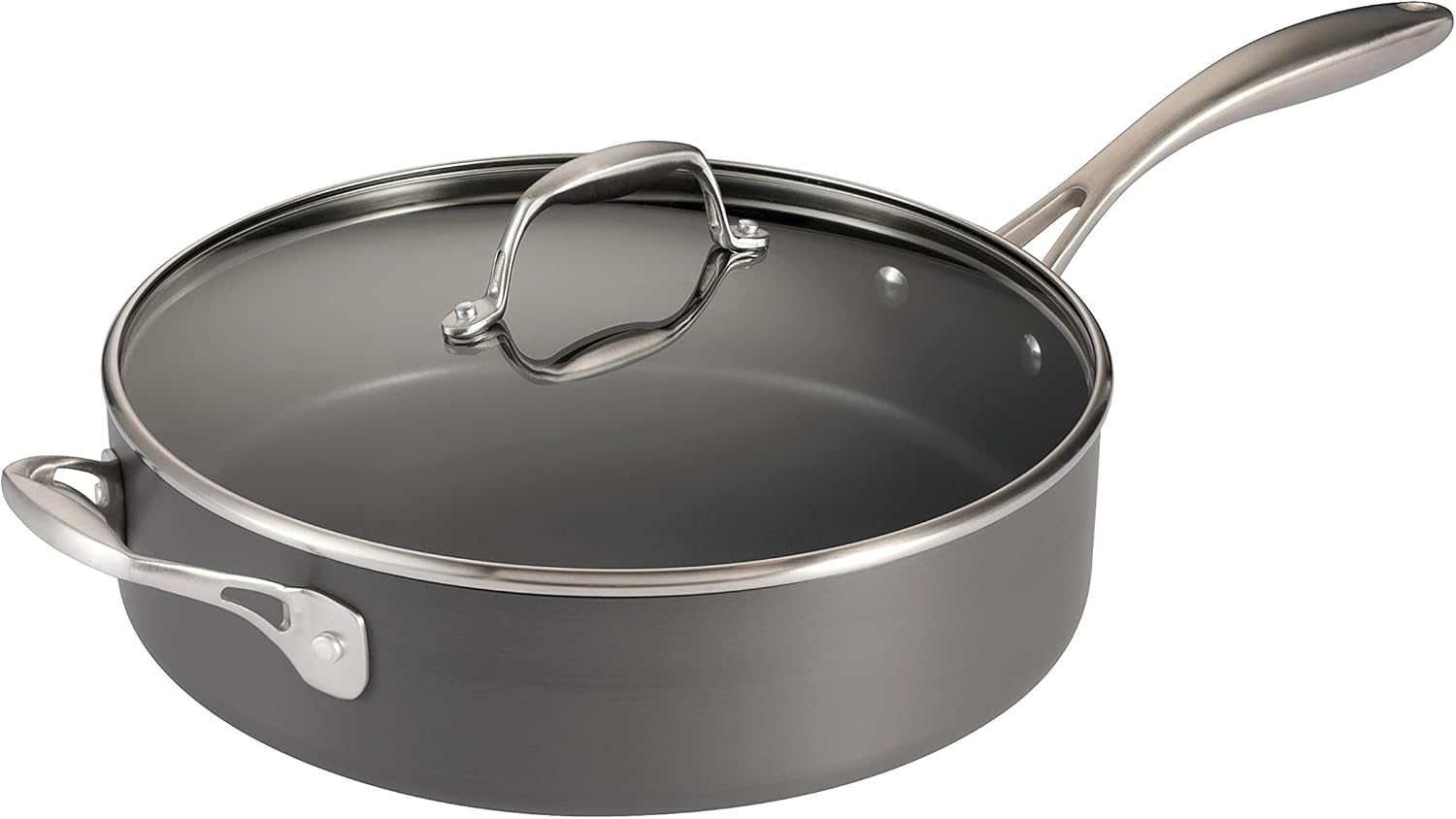 Tramontina 55 qt Covered Deep Saut Pan Hard Anodized