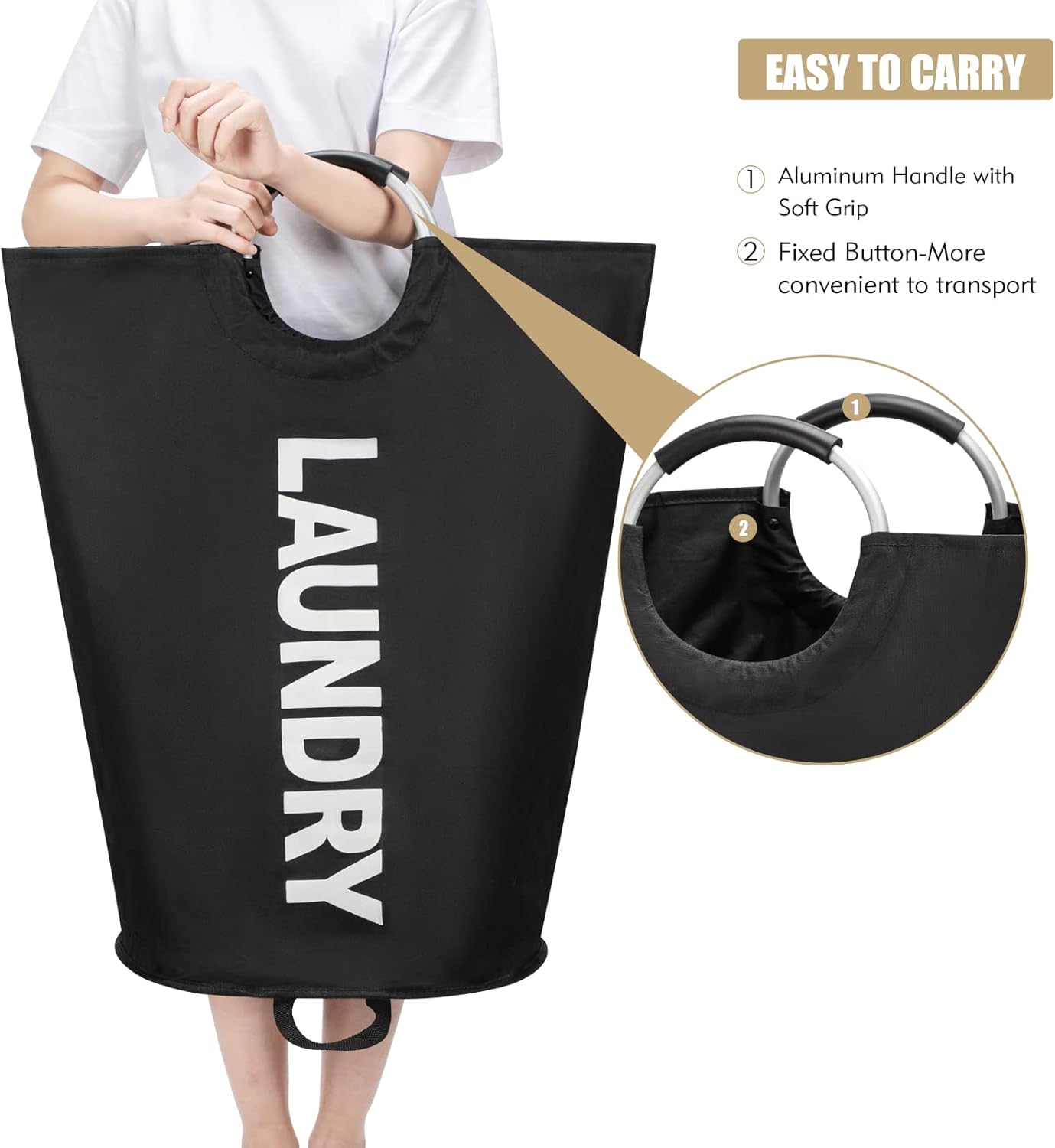 Your Must-Have Standing Laundry Basket for Busy Families 90L Capacity Black