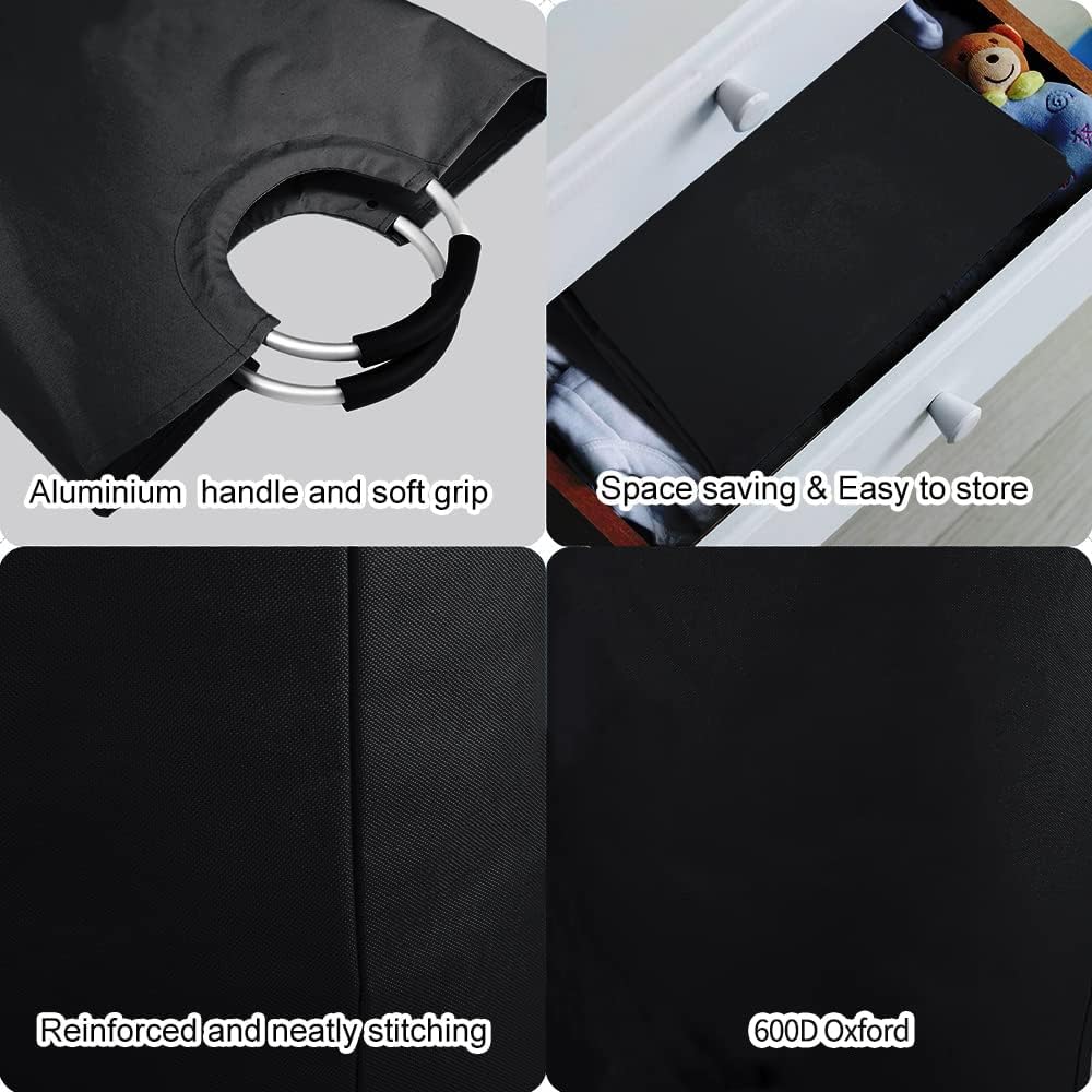 Largest Sturdy Aluminum AND Soft Fabric 95L Laundry Basket for Home Kitchen