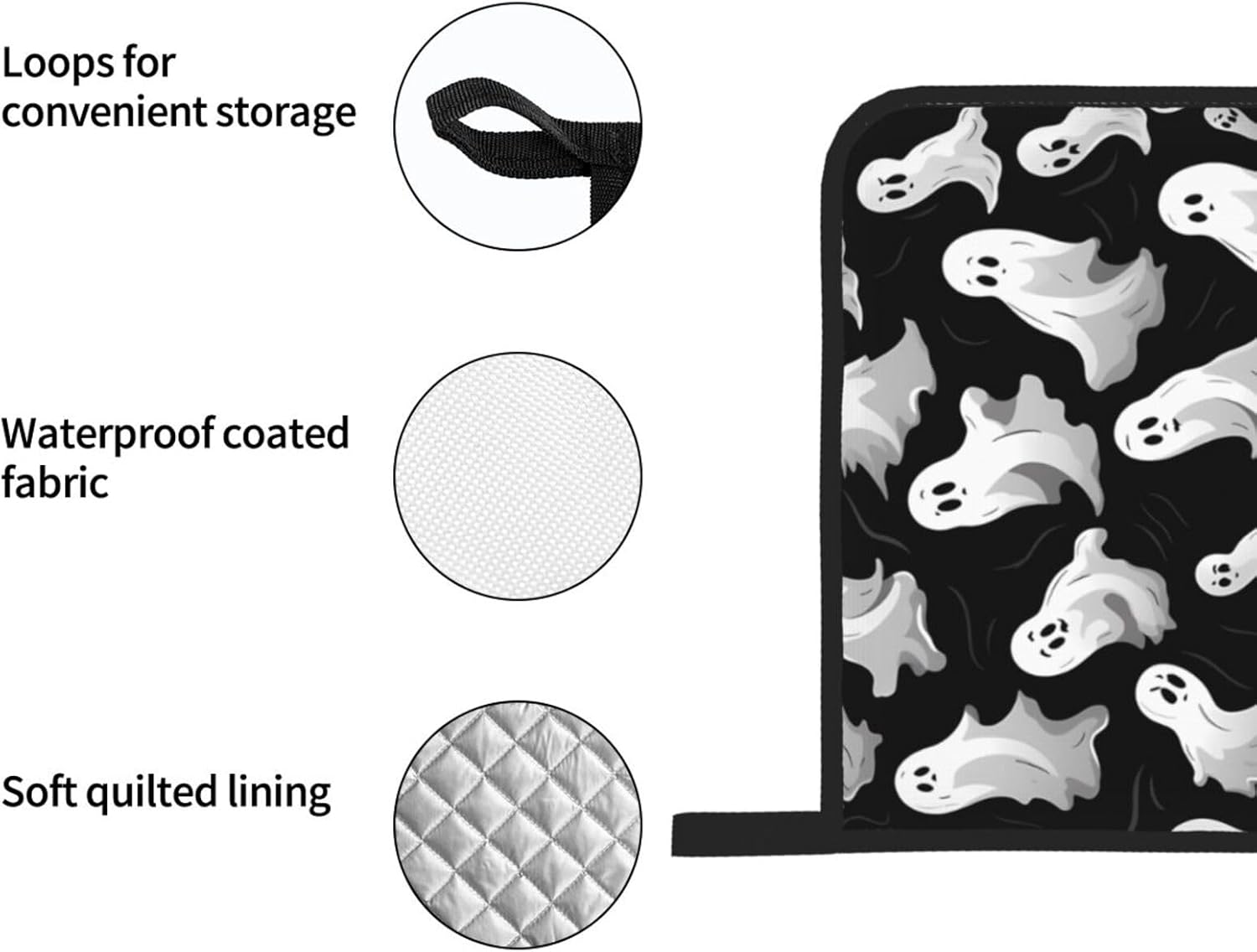 Exclusive Halloween Set 4PCS Heat Resistant Oven Mitts Potholders