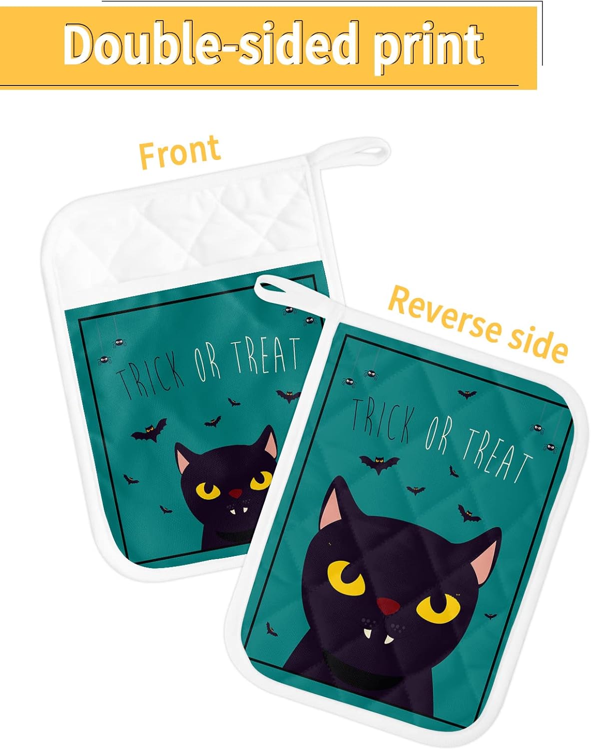Halloween Black Cat Pot Holder Set