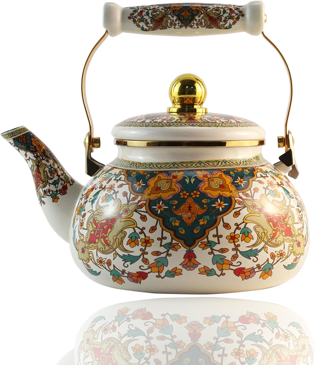 Floral Metal Tea Kettle