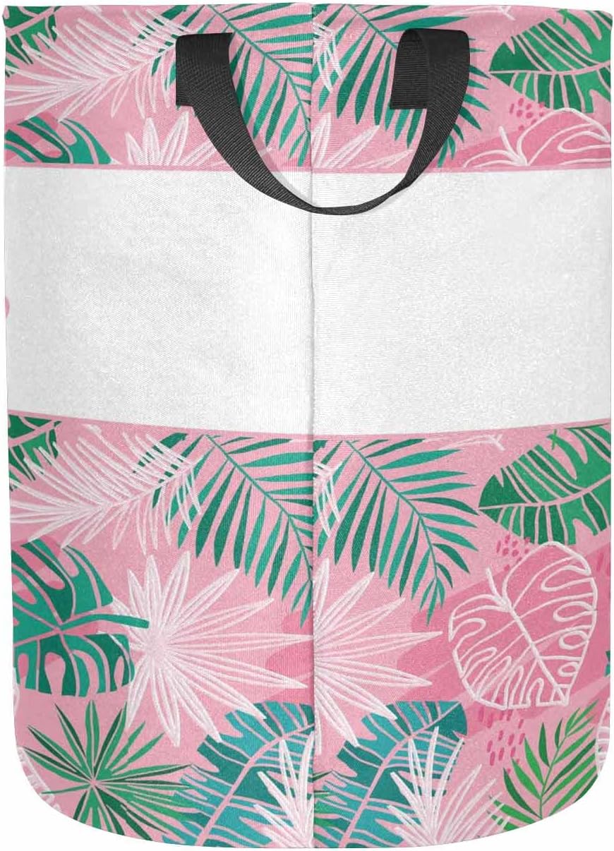 Personalized Laundromat tropical leaves pink hamper for Boys Girls