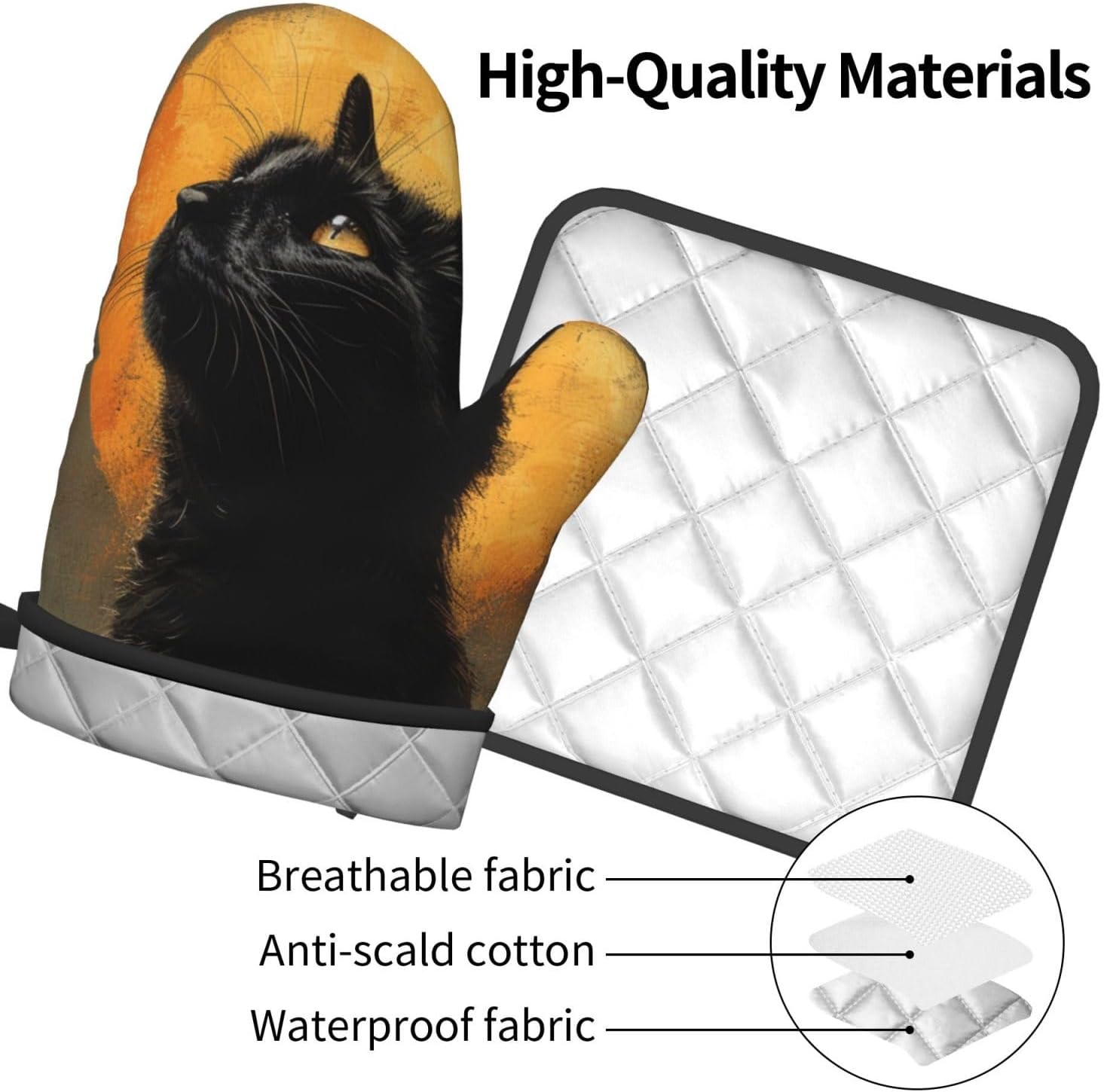 Haute Halloween Cat Oven Mitts Best Party Accessories