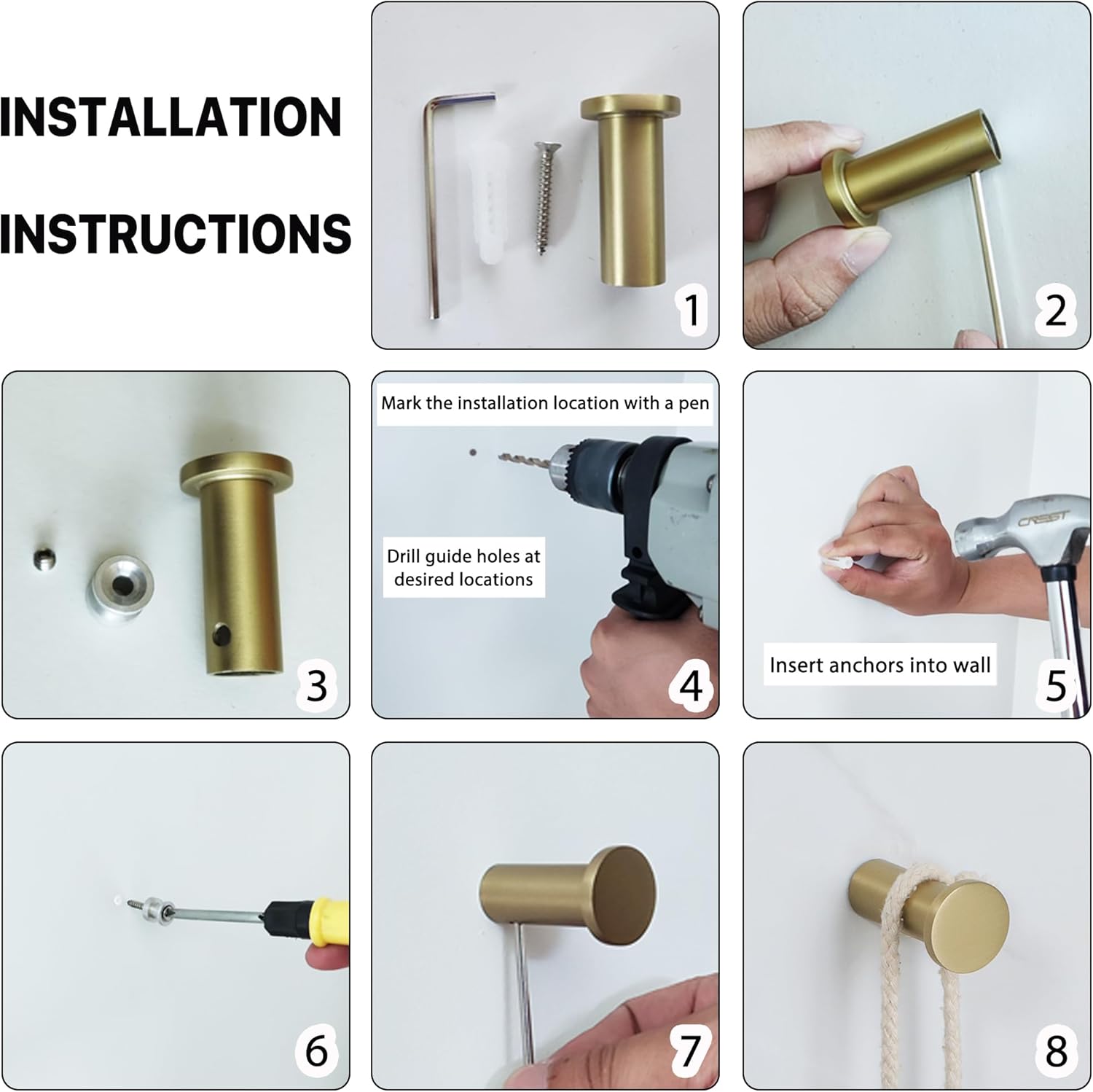 Durable Gold Coated Towel Hook for Bathroom Organization