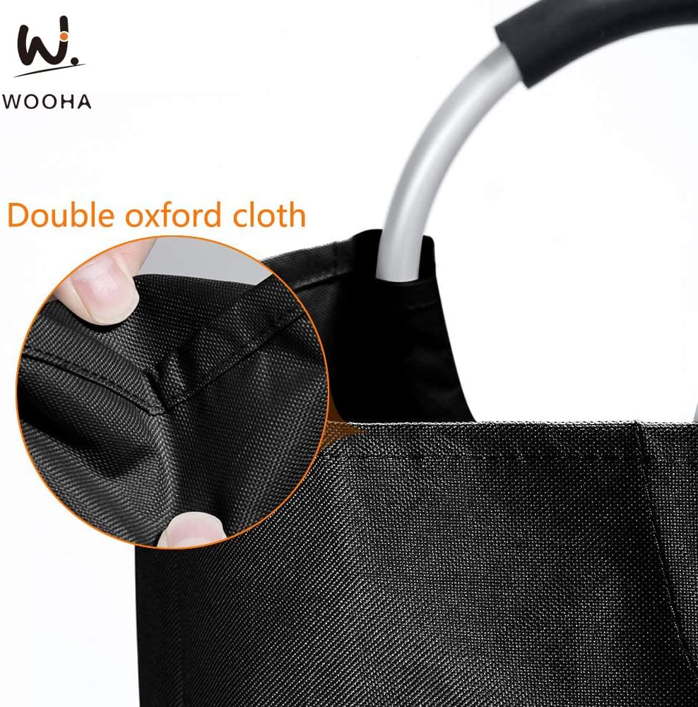 Largest Sturdy Aluminum AND Soft Fabric 95L Laundry Basket for Home Kitchen