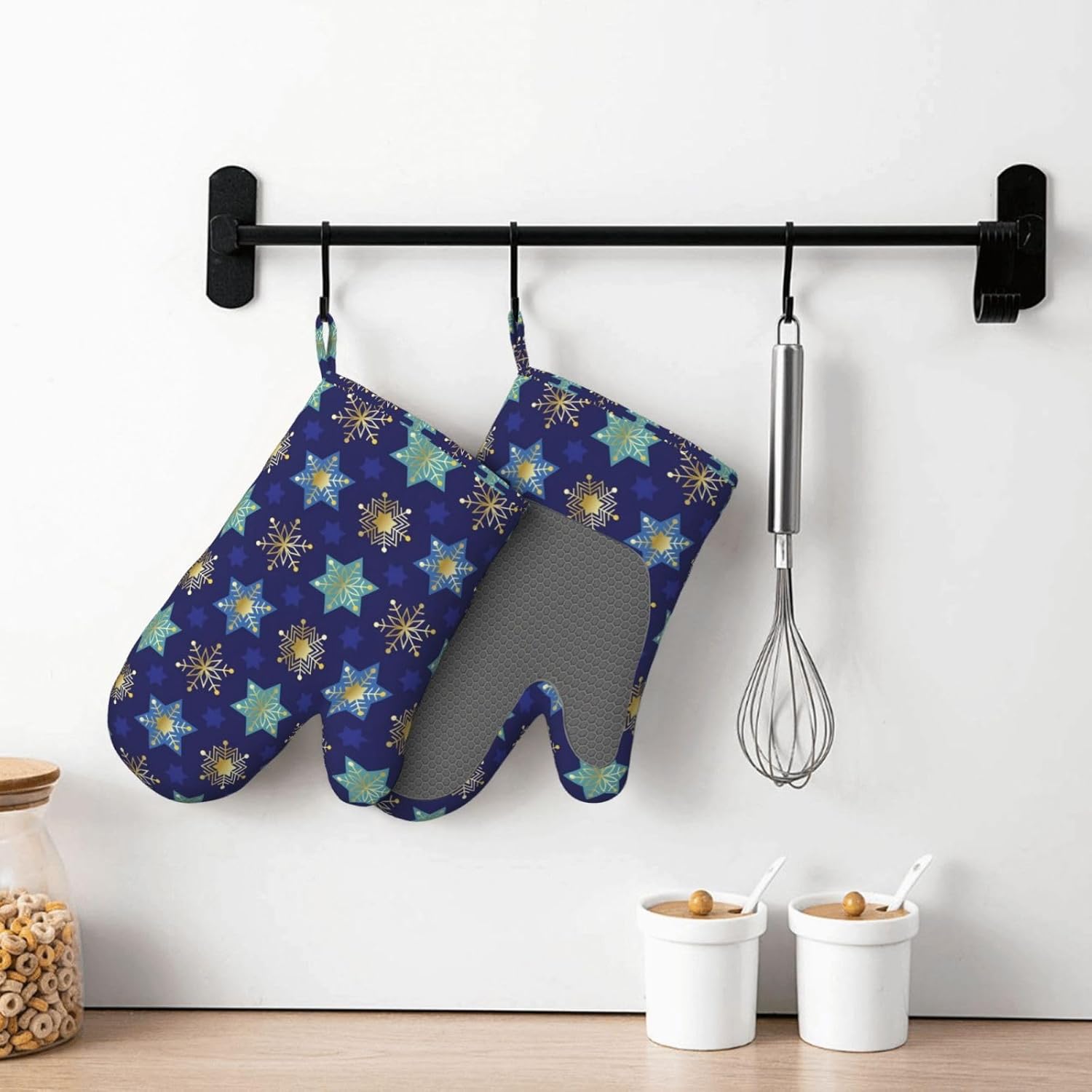Happy Hanukkah Silicone Oven Mitts