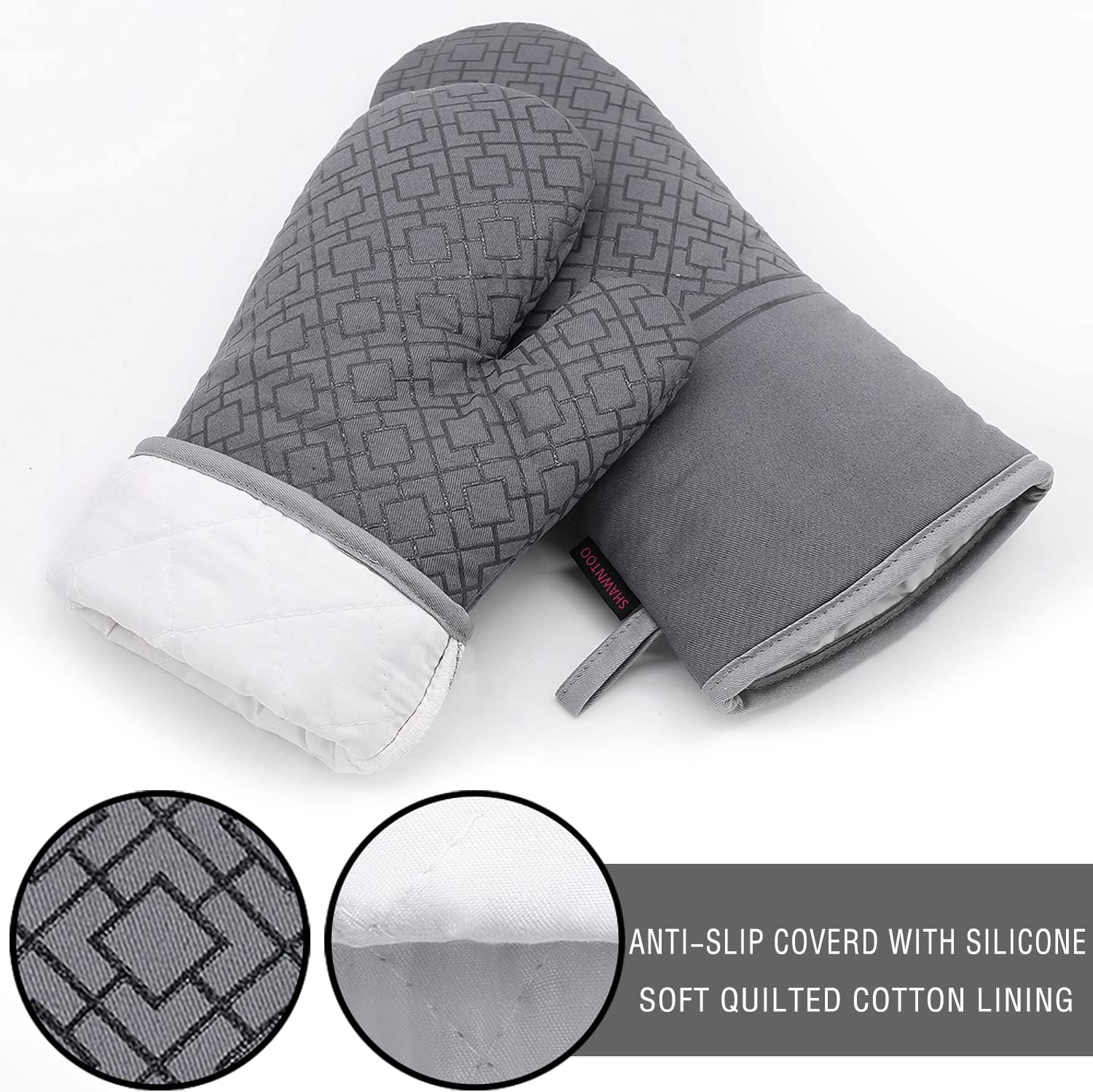 Safe Durable Oven Mitts Set for Cooking Baking