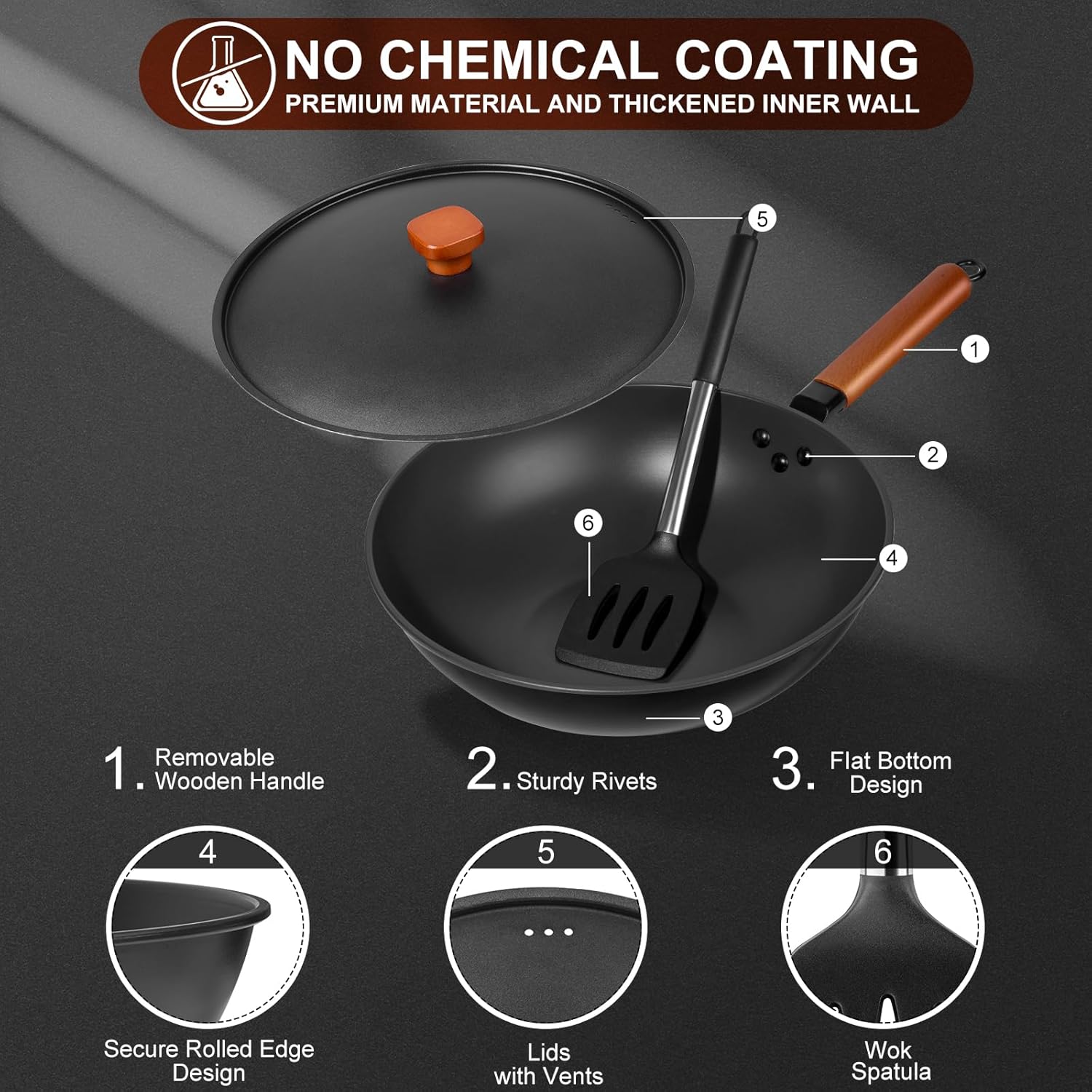 Premium 13 Wok with Lid for Efficient Cooking