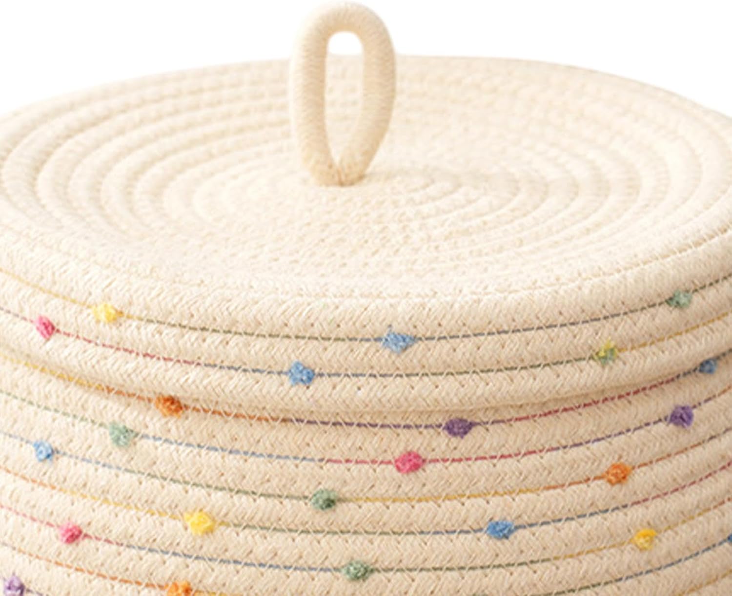 Elegant Round Storage Basket with Lid - Keep Your Room Organized