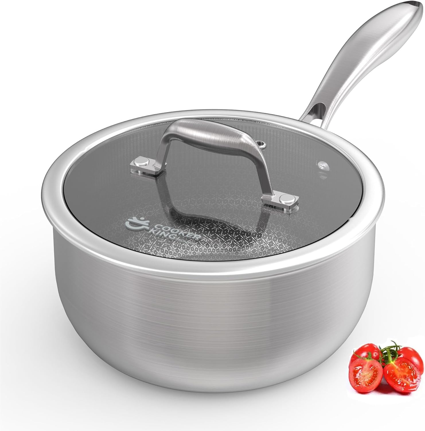 Stainless Steel Saucepan Nonstick with Ceramic Lid