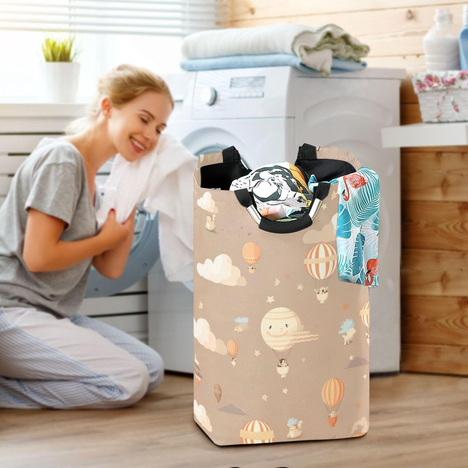 Kigai Collapsible Laundry Basket Durable Multi-Use Storage Bin with Style