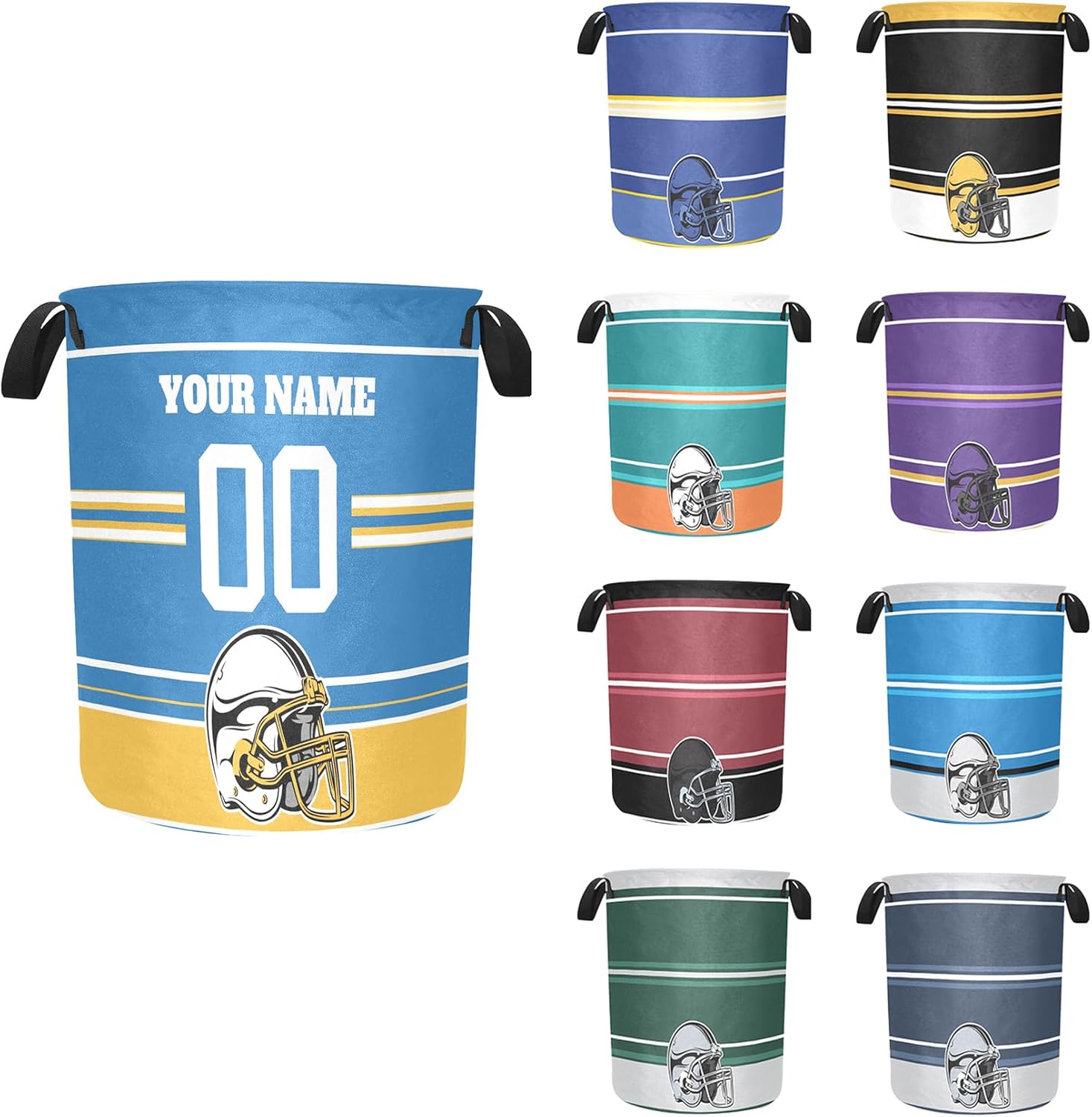 Custom Football Style Laundry Hamper for Kids Lightweight Durable Storage Solution