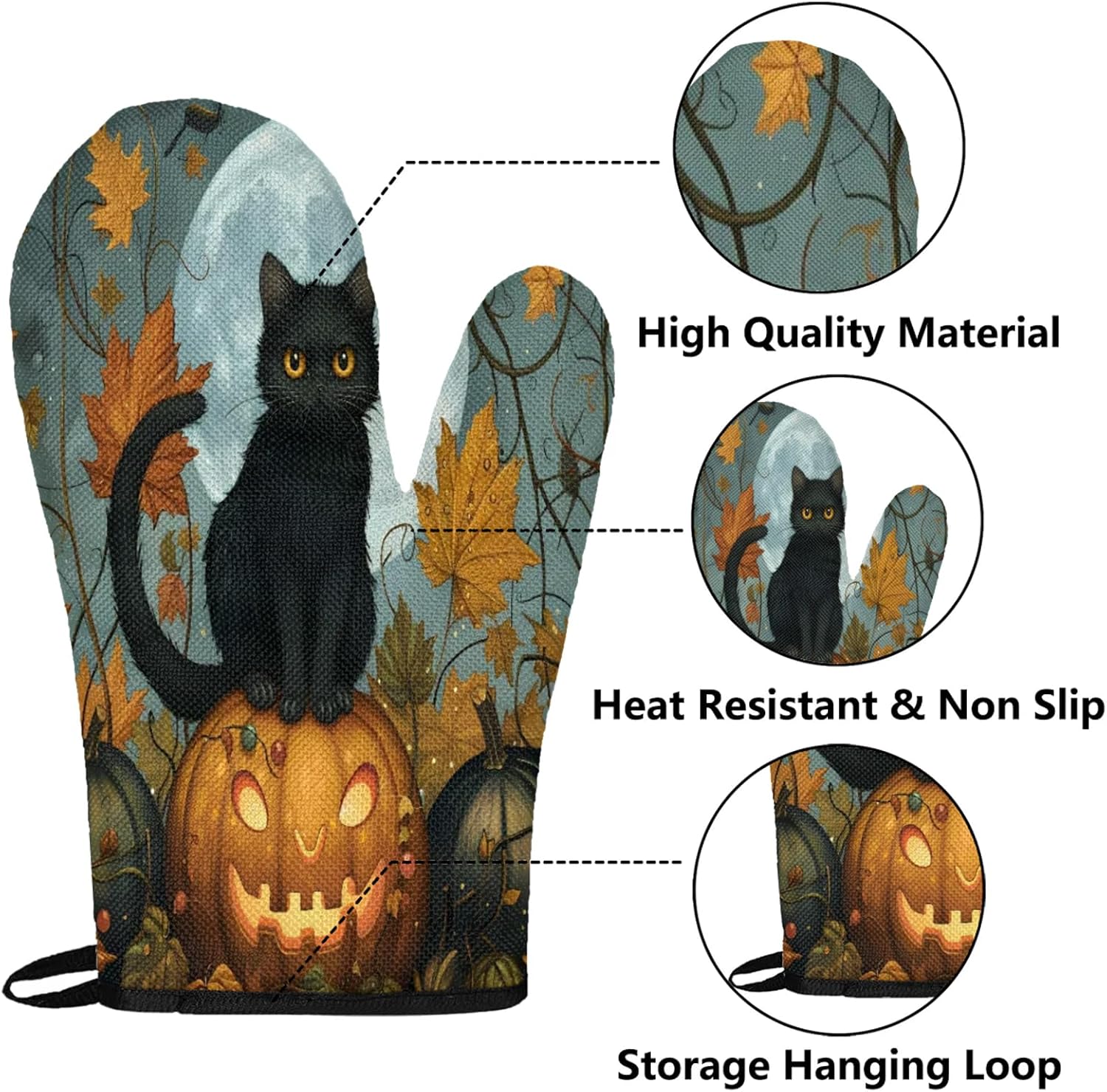 Halloween Treats Tropical Life Black Cat 4-Piece Set