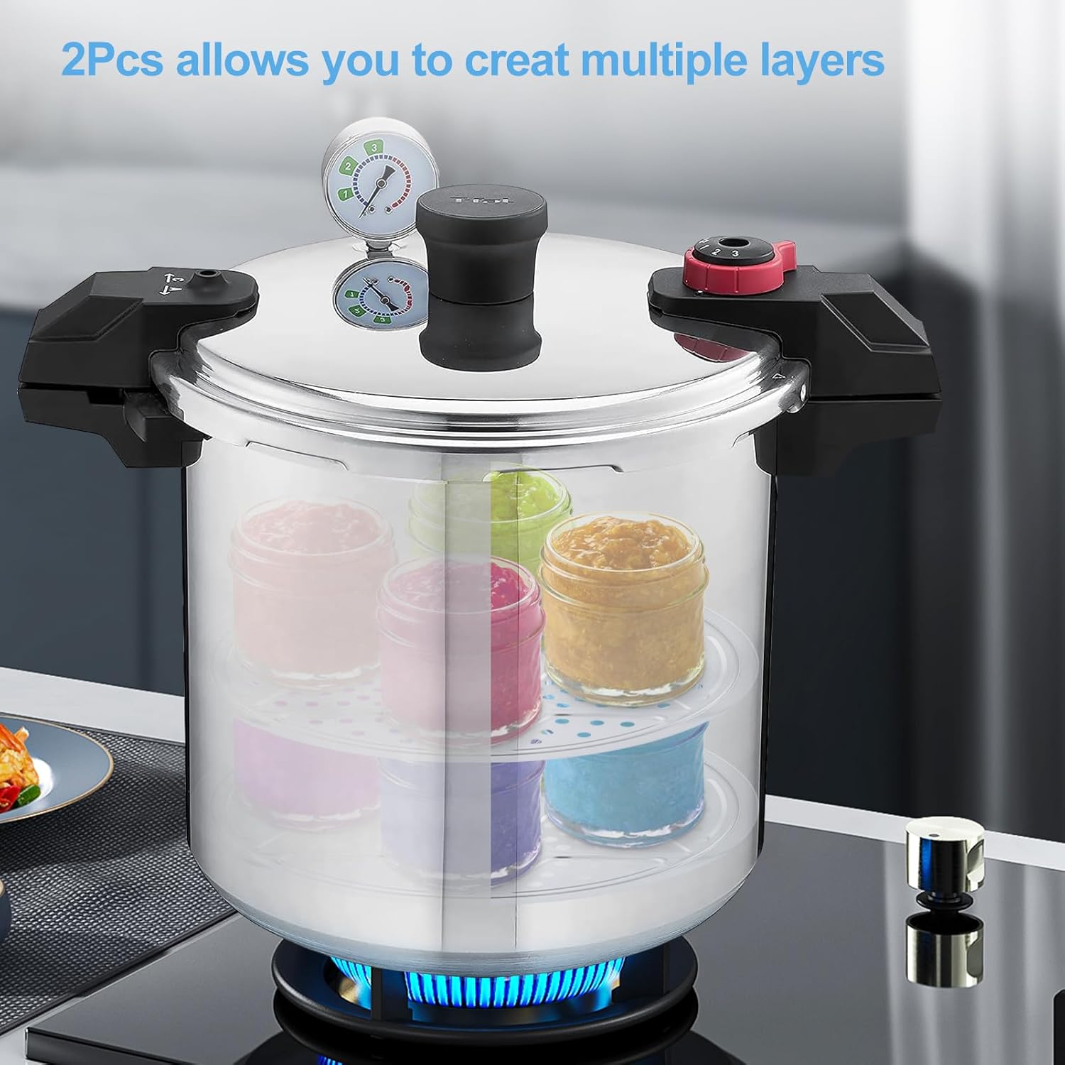 2Pcs Premium Stainless Steel Pressure Canner Rack