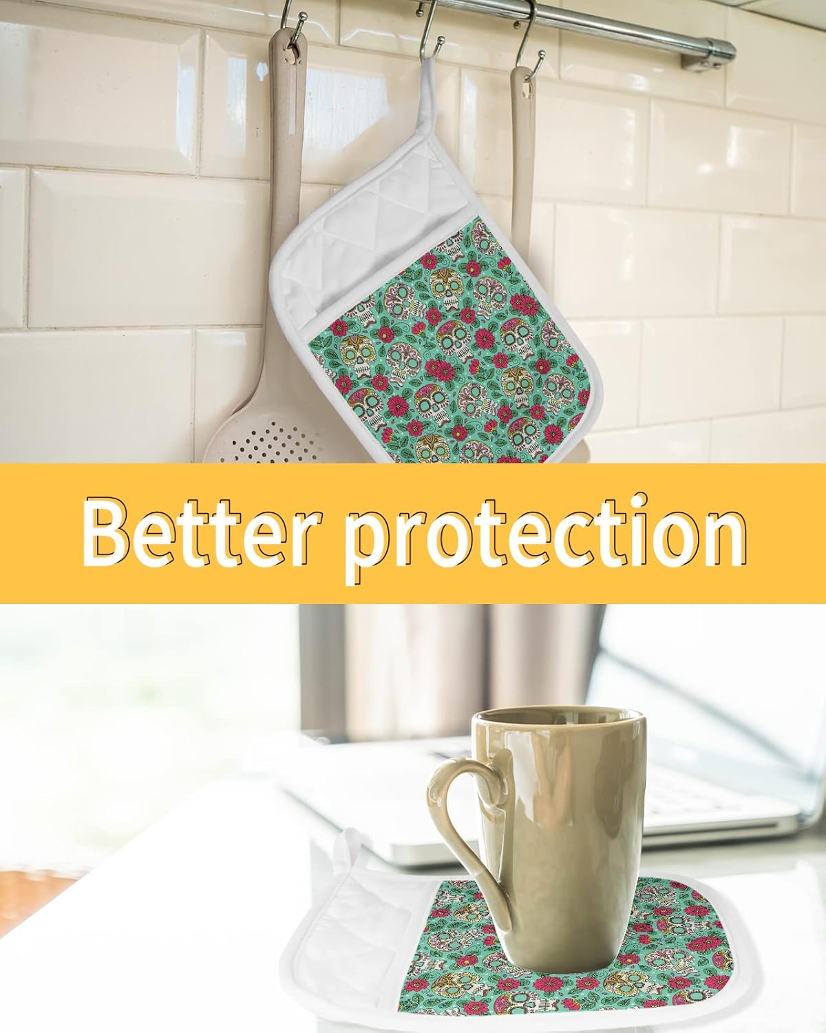 Cute Halloween Pot Holders Set with Useless Features for Kitchen