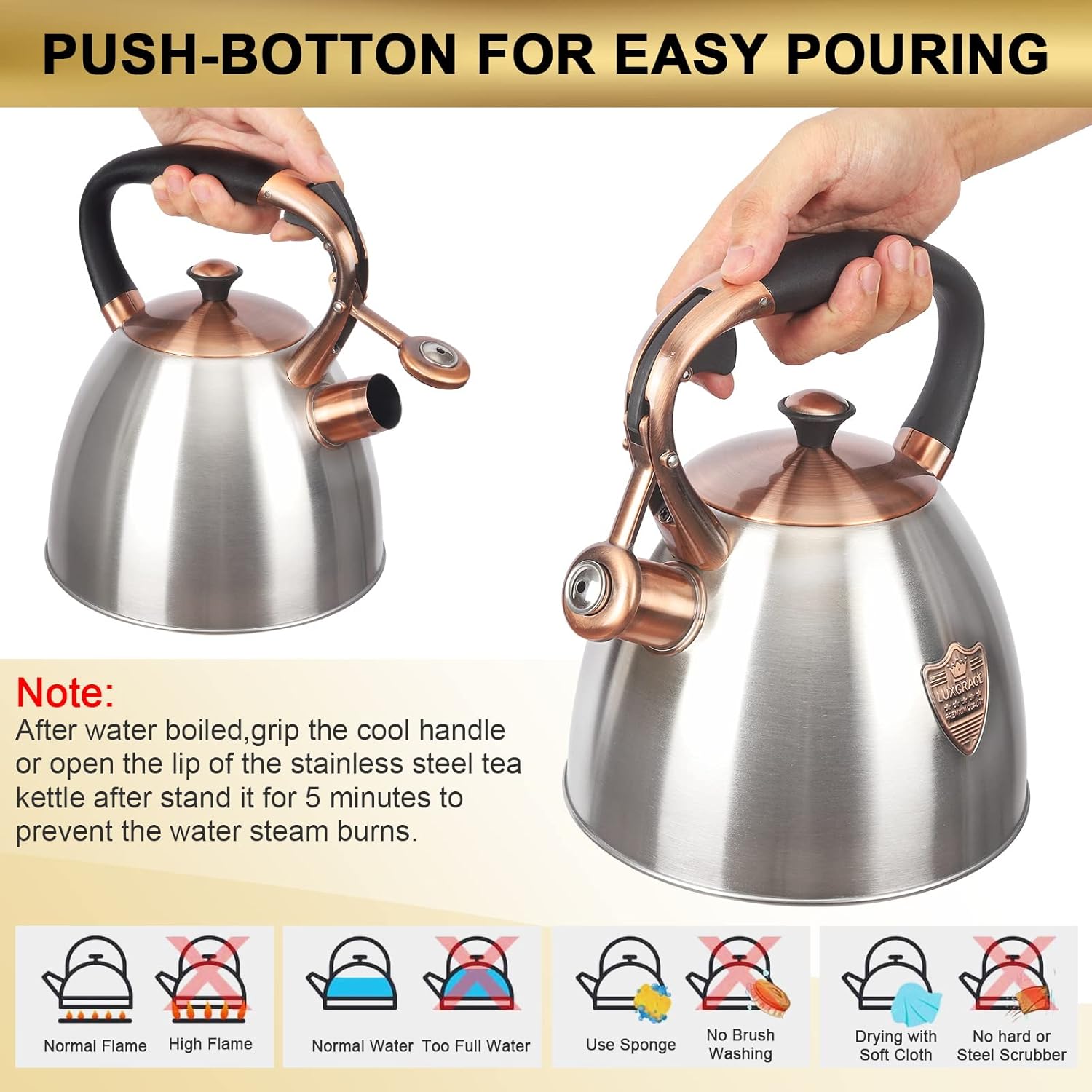Stainless Steel Tea Kettle 29 Quart