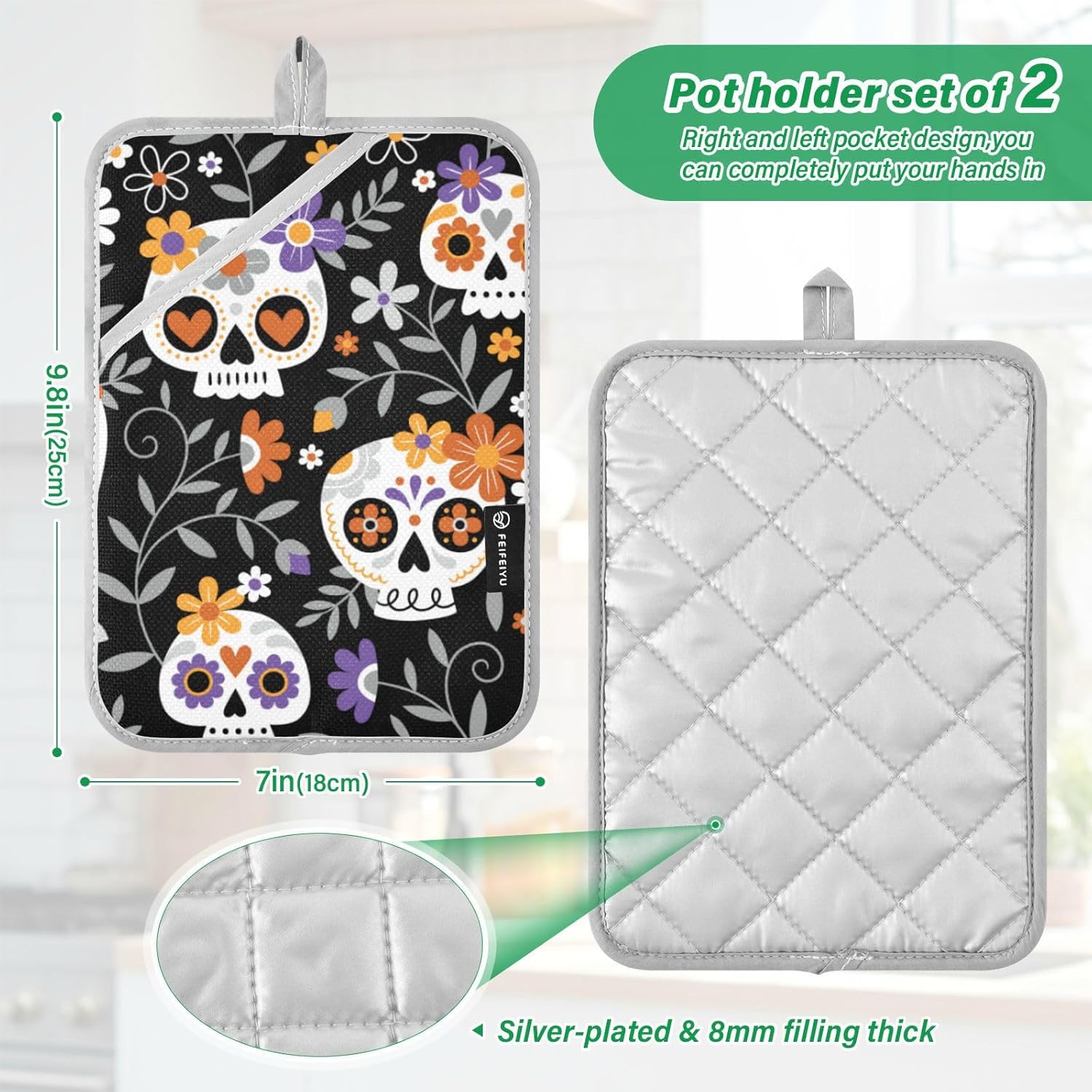 2-Piece Halloween Heat-Resistant Potholders