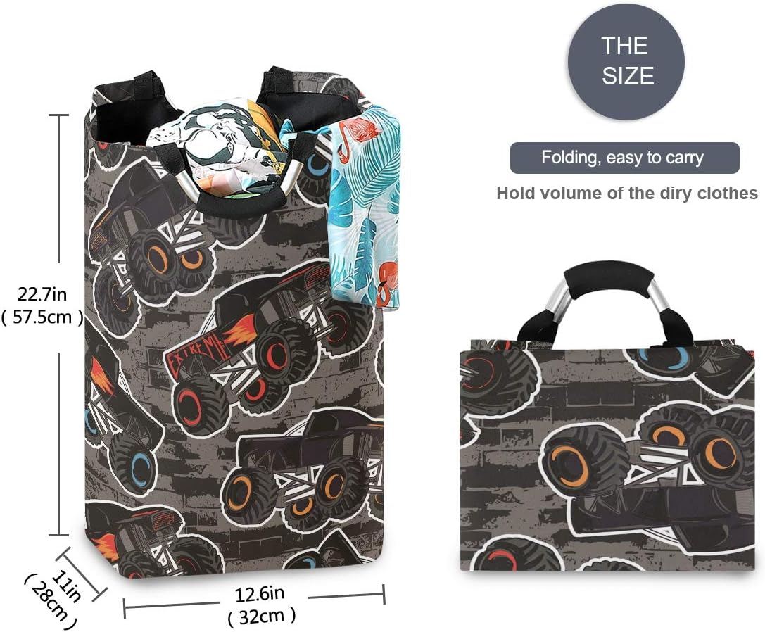 Susiyo Monster Truck Car Laundry Basket Collapsible Hamper