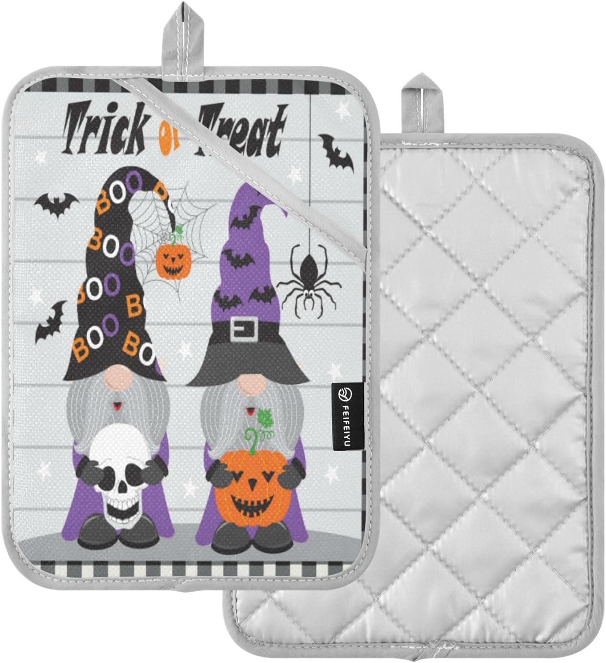 Trick-Orient-Treat Gnomes Heat-Resistant Pot Holder Set